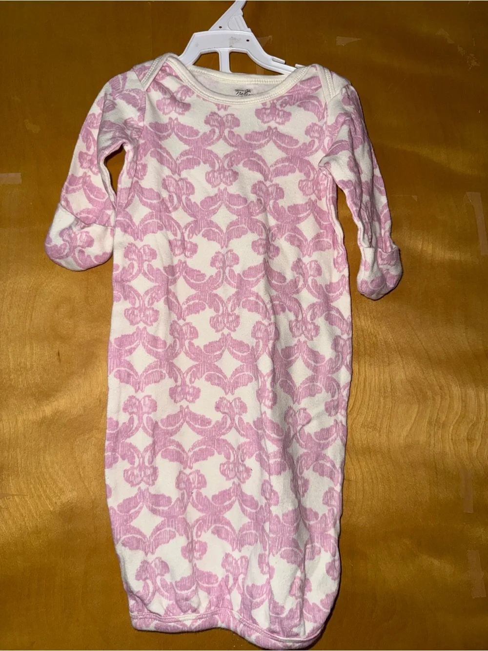 Baby Girls Pink Patterned Sleep Gown - Soft Cotton Kids Pajamas